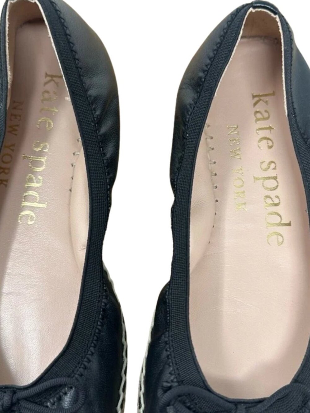 Kate Spade Clubhouse Espadrille Flats – Black Leather – Size 7.5 - Picture 6 of 8
